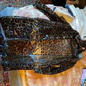 Cheetah/leopard print lightly used trench